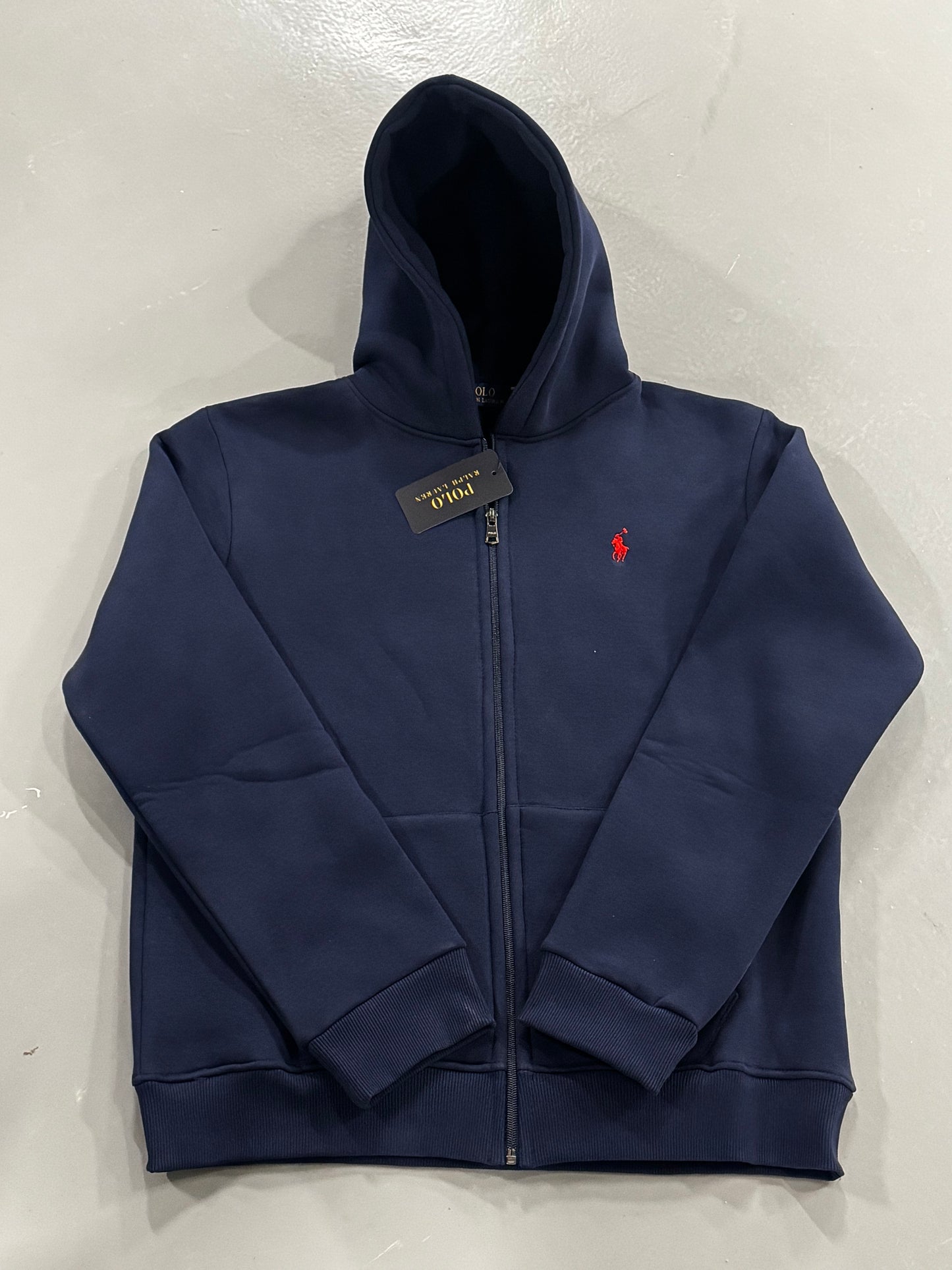 Ralph Lauren Zipup Hoodie - NAVY BLUE Unisex